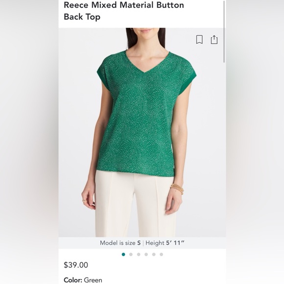 Papermoon - Reece Mixed Material Button Back Top - Picture 3 of 3